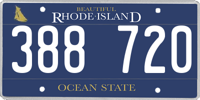 RI license plate 388720