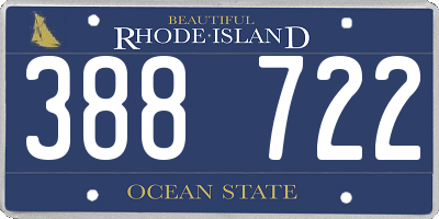 RI license plate 388722