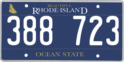 RI license plate 388723