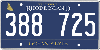 RI license plate 388725