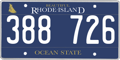 RI license plate 388726