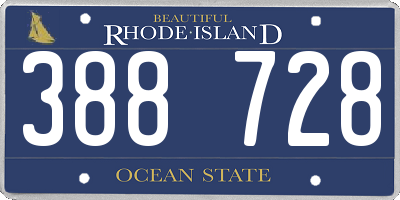 RI license plate 388728