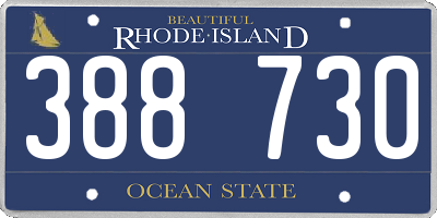 RI license plate 388730