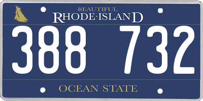 RI license plate 388732