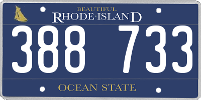 RI license plate 388733