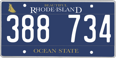 RI license plate 388734