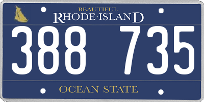 RI license plate 388735