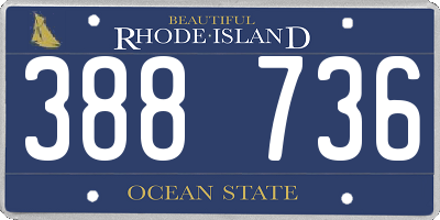 RI license plate 388736
