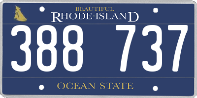 RI license plate 388737