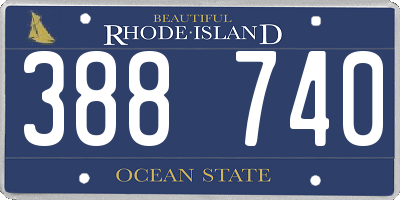 RI license plate 388740