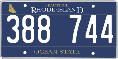 RI license plate 388744