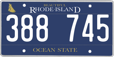RI license plate 388745