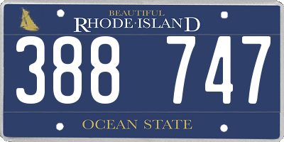 RI license plate 388747