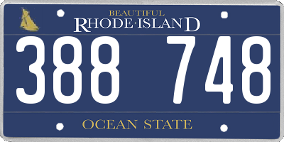 RI license plate 388748