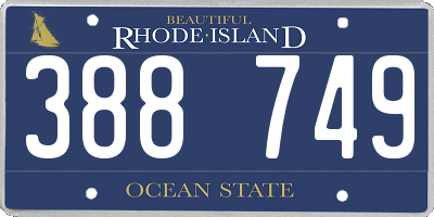 RI license plate 388749