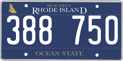 RI license plate 388750