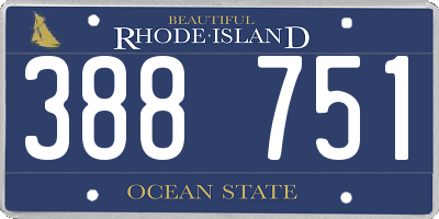 RI license plate 388751