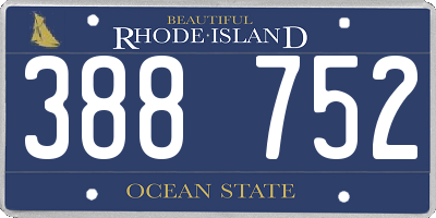 RI license plate 388752