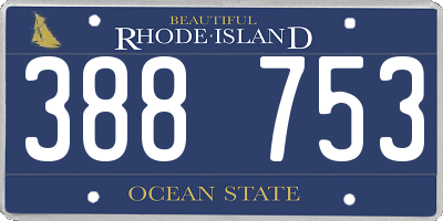 RI license plate 388753