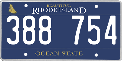 RI license plate 388754