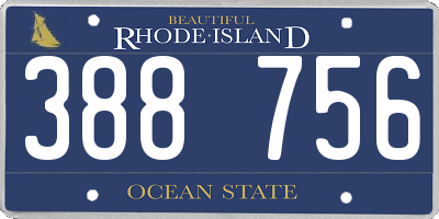 RI license plate 388756