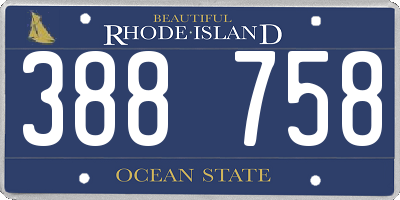 RI license plate 388758