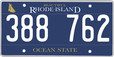 RI license plate 388762