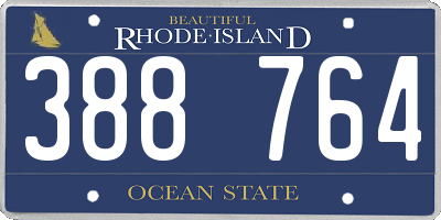 RI license plate 388764