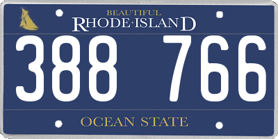 RI license plate 388766
