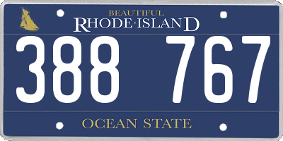 RI license plate 388767