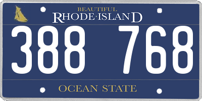 RI license plate 388768