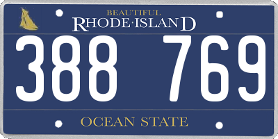 RI license plate 388769