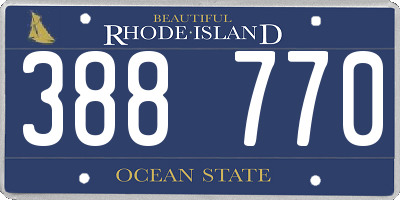 RI license plate 388770