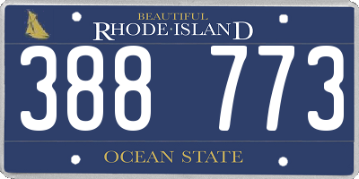 RI license plate 388773