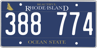 RI license plate 388774