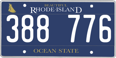 RI license plate 388776