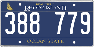 RI license plate 388779