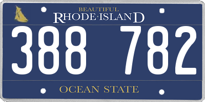 RI license plate 388782