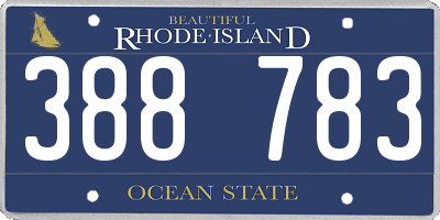 RI license plate 388783