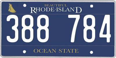 RI license plate 388784