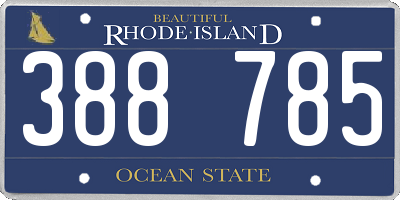 RI license plate 388785