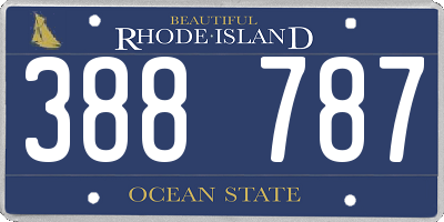 RI license plate 388787