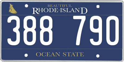 RI license plate 388790