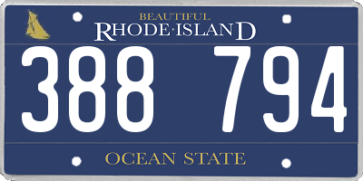 RI license plate 388794