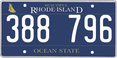 RI license plate 388796
