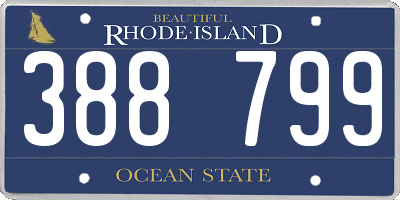 RI license plate 388799