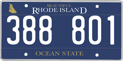 RI license plate 388801