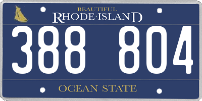 RI license plate 388804