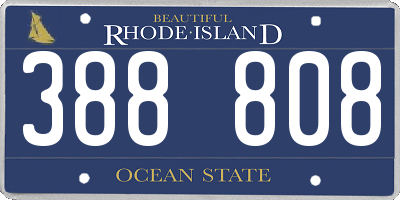 RI license plate 388808