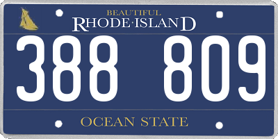 RI license plate 388809